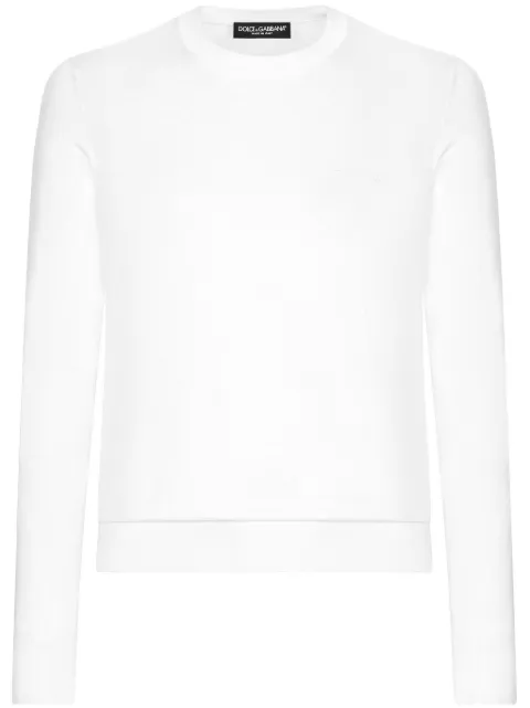 Dolce & Gabbana logo-embroidered silk jumper White GXX02ZJBSJS