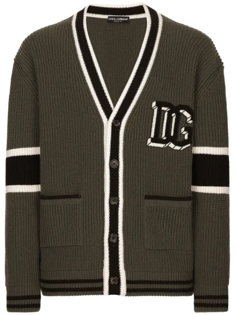 Dolce & Gabbana intarsia-knit cardigan Green GXV13ZJCVYCV9638