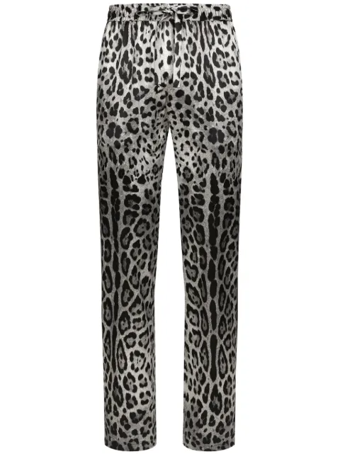 Dolce & Gabbana animal-print silk lounge trousers Grey GVRMATIS1WT