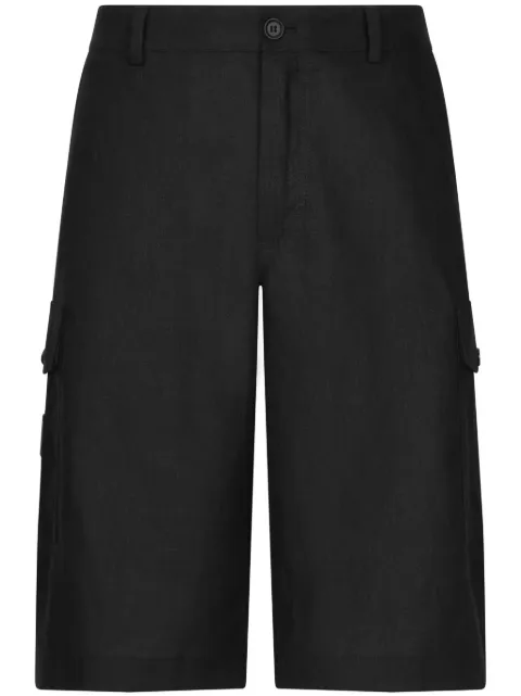 Dolce & Gabbana straight-leg linen cargo shorts Black GV5TATGI437