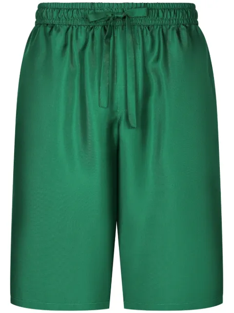 Dolce & Gabbana embroidered silk track shorts Green GV5MAZFU1S4