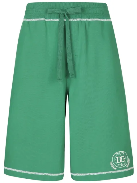 Dolce & Gabbana DG logo-embroidered cotton shorts Green GP08BZG7NON