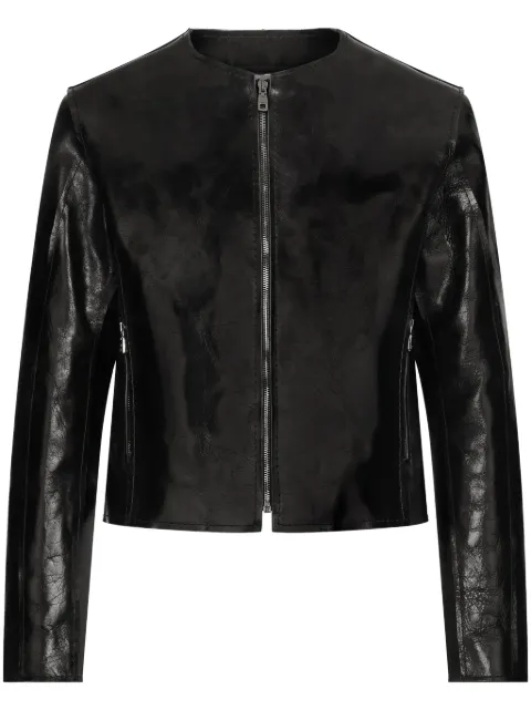 Dolce & Gabbana collarless zipped jacket Black G9BHGLHULVX