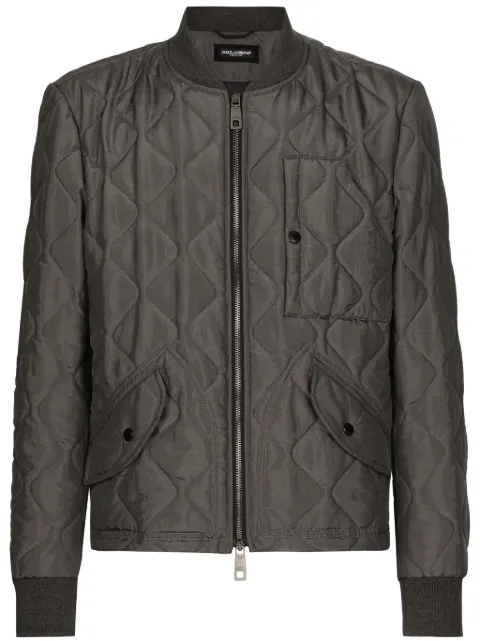 Dolce & Gabbana quilted bomber jacket Green G9BBNTFUS14