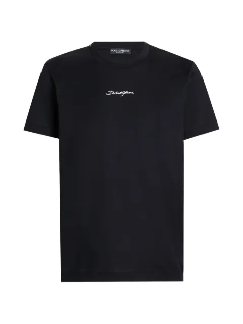 Dolce & Gabbana embroidered-patch cotton T-shirt Black G8RN8ZG7NUB