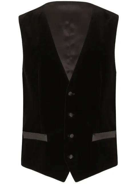 Dolce & Gabbana buttoned velvet vest Black G700PTGI254