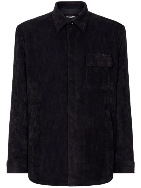 Dolce & Gabbana corduroy shirt jacket Black G5MC4TFUWDL