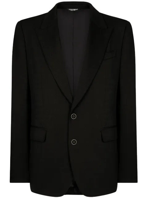 Dolce & Gabbana peak lapel single-breasted jacket Black G2TV4TFURNV