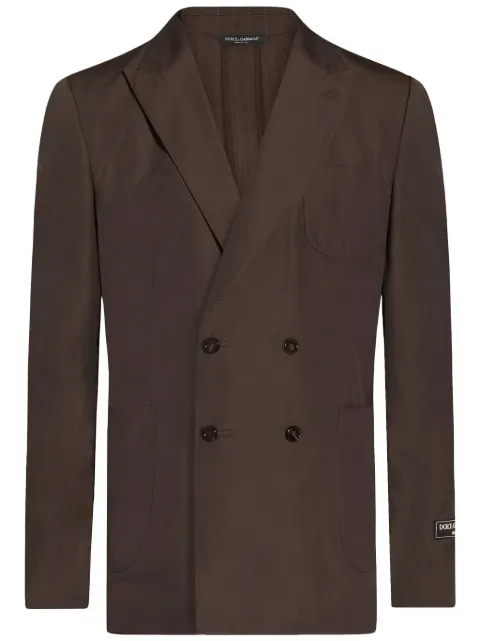 Dolce & Gabbana double-breasted cotton jacket Brown G2NZ2TFU5SW