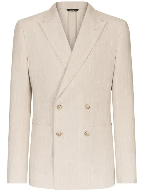 Dolce & Gabbana pinstriped linen blazer Neutrals G2NZ2TFR4BP
