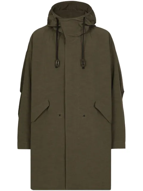Dolce & Gabbana oversized hooded parka Green G046KTFUS1W