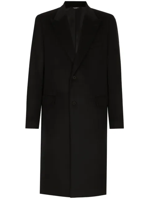 Dolce & Gabbana single-breasted cashmere coat Blue G039ATGI248