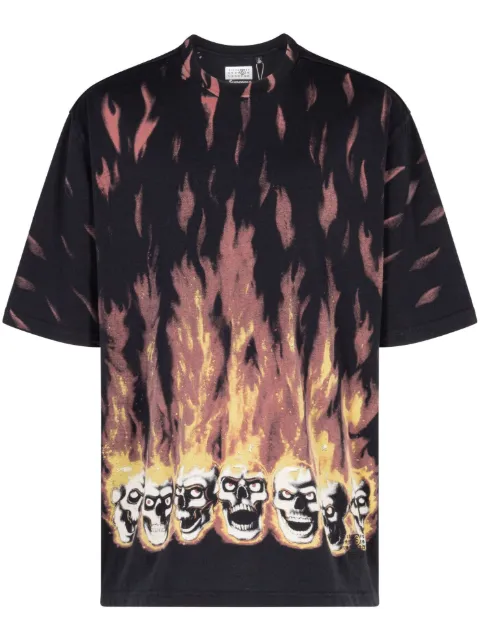 Supreme x MM6 Maison Margiela flame-print T-shirt Black SU318