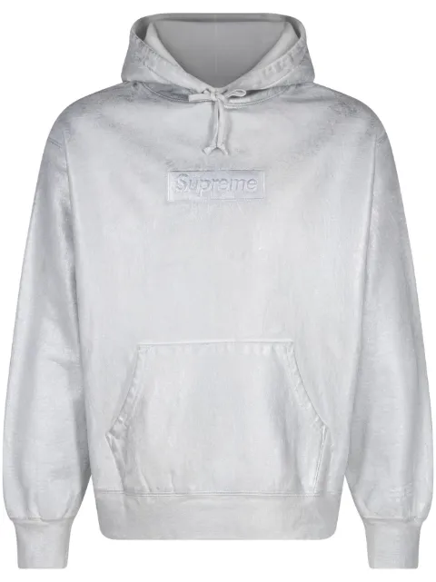 Supreme x MM6 Maison Margiela foil box logo hoodie White SU317