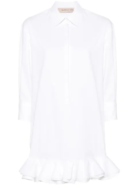 Blanca Vita Acaly ruffle-detail dress White ACALY3514