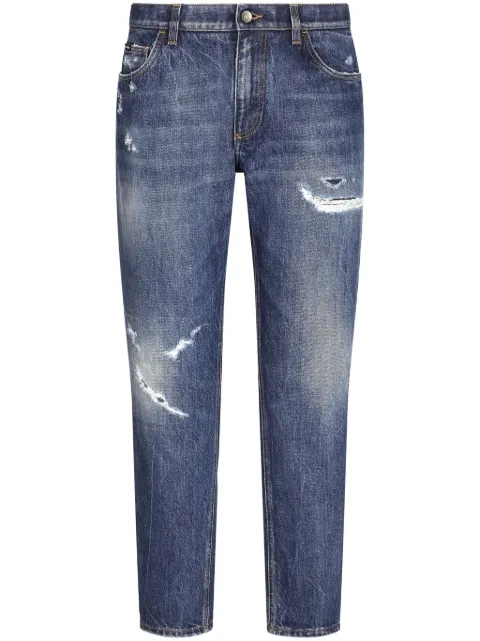 Dolce & Gabbana ripped straight-leg jeans Blue GYJDAZG8KE9