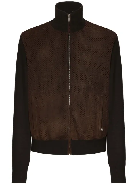 Dolce & Gabbana zip-up bomber jacket Brown GXV16TJFMDS