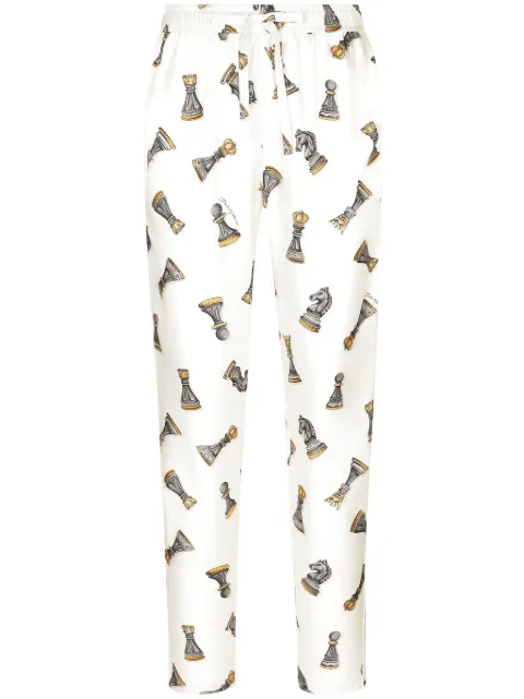 Dolce & Gabbana chess-print lounge trousers White GVCRATIS1VA