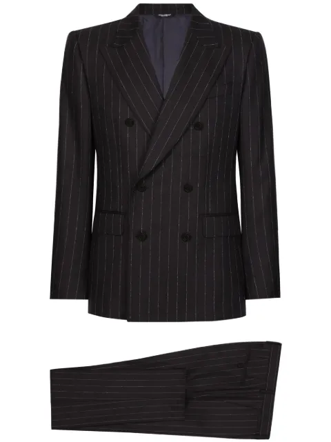 Dolce & Gabbana Sicilia-fit double-breasted suit Black GKLPMTFR21H
