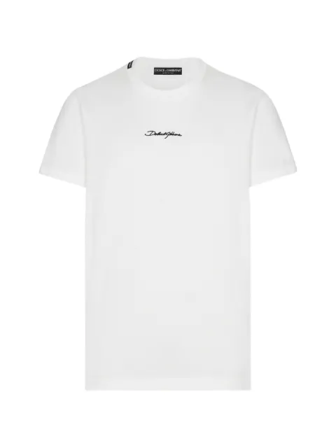 Dolce & Gabbana cotton T-shirt with embroidery patch White G8RN8ZG7NUB