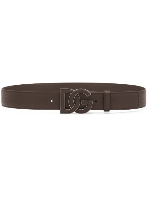 Dolce & Gabbana logo-buckle leather belt Brown BC4675AT489