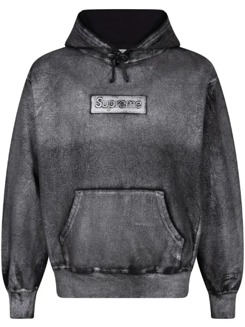 Supreme x MM6 Maison Margiela foil box logo hoodie Black SU316