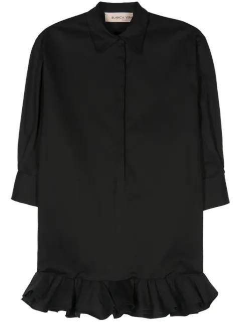 Blanca Vita ruffle-detail dress Black ACALY3514