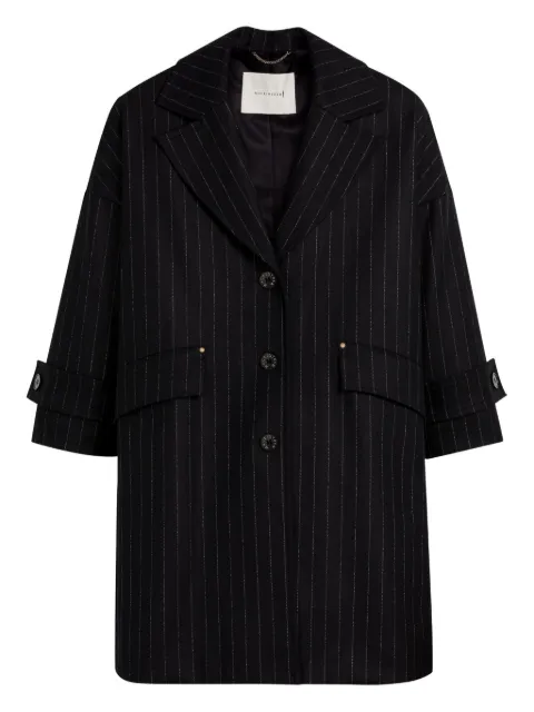 Mackintosh pinstripe cocoon coat Black OC0436