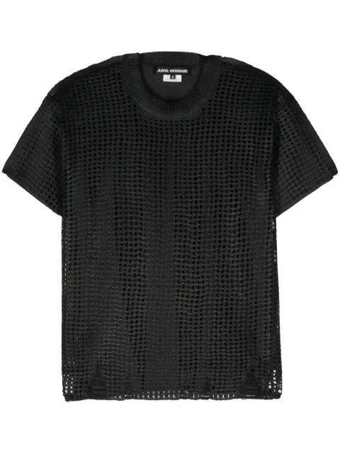 Junya Watanabe panelled open-knit top Black JMN009