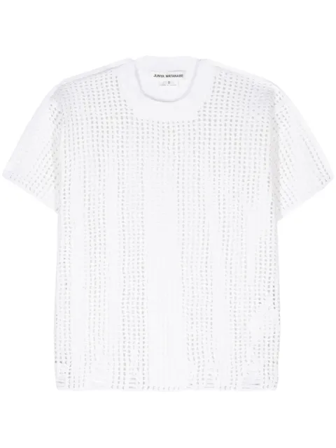 Junya Watanabe panelled open-knit top Neutrals JMN009