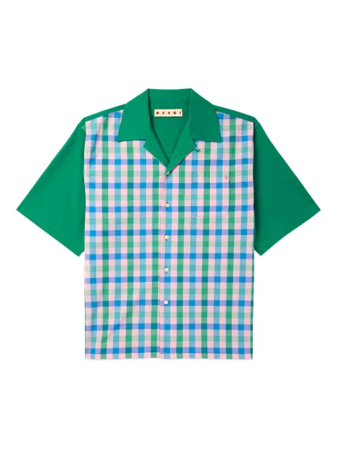 Marni gingham-pattern shirt Green CUMU0213SQUTC346