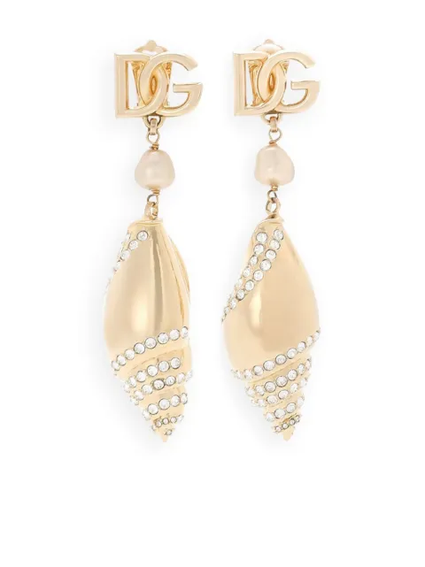 Dolce & Gabbana DG shell drop clip-on earrings Gold WEQ6A6W1111