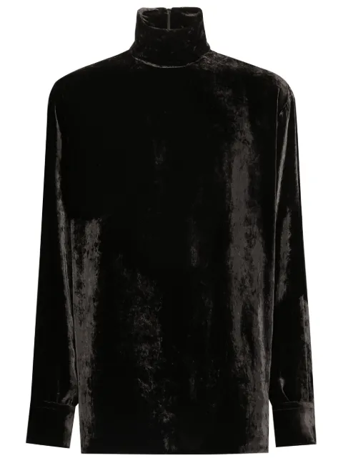 Dolce & Gabbana velvet shirt Black G8SD9TFUVI1