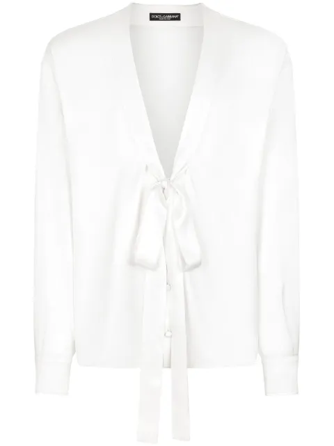 Dolce & Gabbana bow-detailed shirt White G5MI0TFU1AU