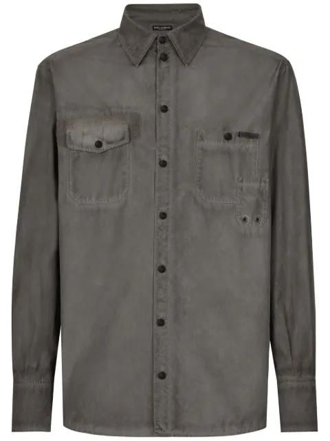 Dolce & Gabbana logo-appliqué shirt Grey G5MA7TG8LH4