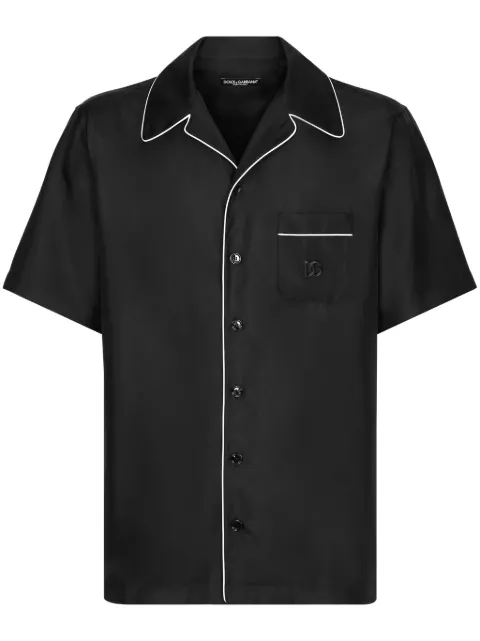 Dolce & Gabbana DG embroidery shirt Black G5KS3ZFU1S4
