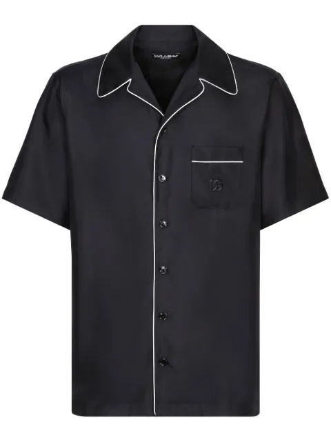 Dolce & Gabbana DG embroidery shirt Blue G5KS3ZFU1S4