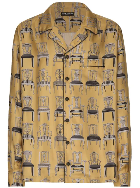 Dolce & Gabbana chair-motif print shirt Brown G5IF1TIS1VD