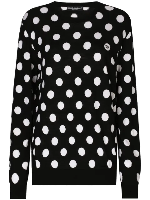 Dolce & Gabbana polka-dot pattern jumper Black FXX06TJCVYK