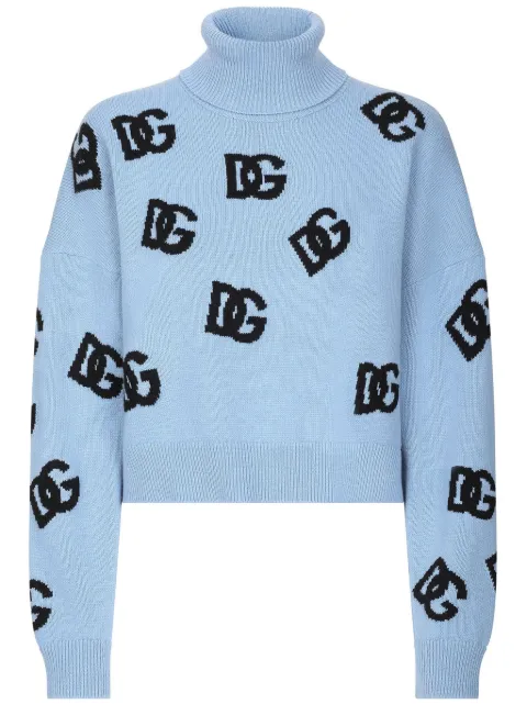 Dolce & Gabbana DNA logo embroidered sweater Blue FXW04TJCVZL