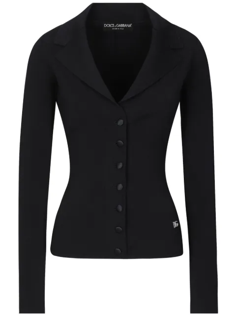 Dolce & Gabbana DG logo button-up jacket Black FXV41TJFMEXN0000