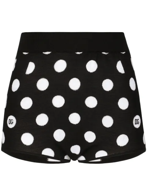 Dolce & Gabbana polka-dot pattern high-waisted shorts Black FXU03TJCVYK