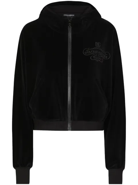 Dolce & Gabbana logo-embroidered hoodie Black F9S15ZGDCNX