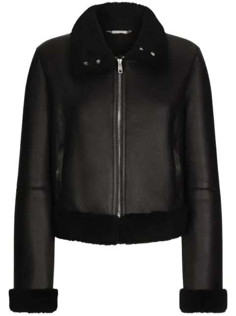 Dolce & Gabbana lambskin biker jacket Black F9R99LFUP83