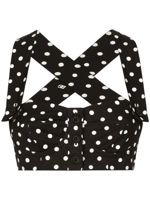 Dolce & Gabbana polka-dot corset top Black F78IUTHS5R7