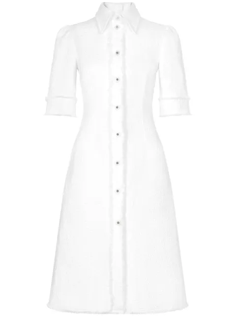 Dolce & Gabbana tweed shirt midi dress White F6JJRTHUMT9