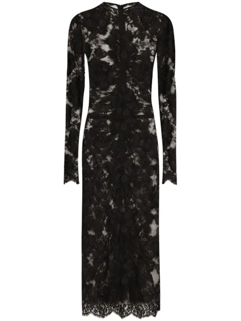 Dolce & Gabbana calf-length floral lace dress Black F6JACTHLM4A