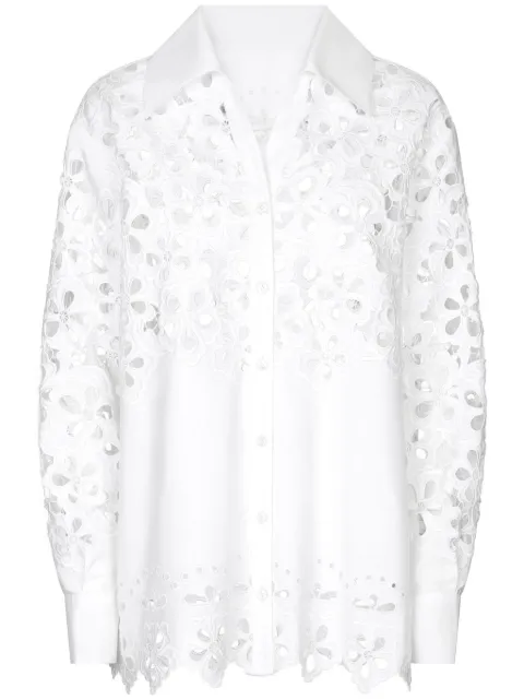 Dolce & Gabbana cut-out cotton shirt White F5S57ZGDCKN