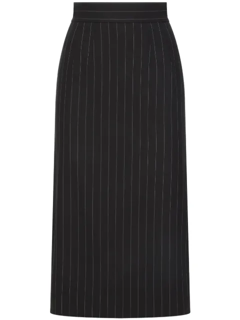 Dolce & Gabbana pinstripe wool calf-length skirt Black F4CS8TFRBDK