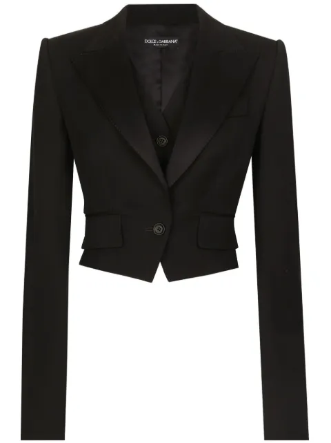 Dolce & Gabbana gabardine cropped jacket Black F29YRTFU28J